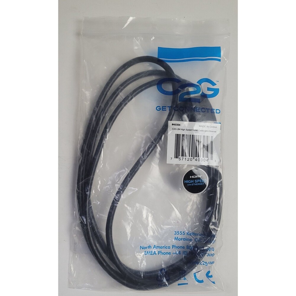C2g 6ft High Speed HDMI Cable with Ethernet NEW
